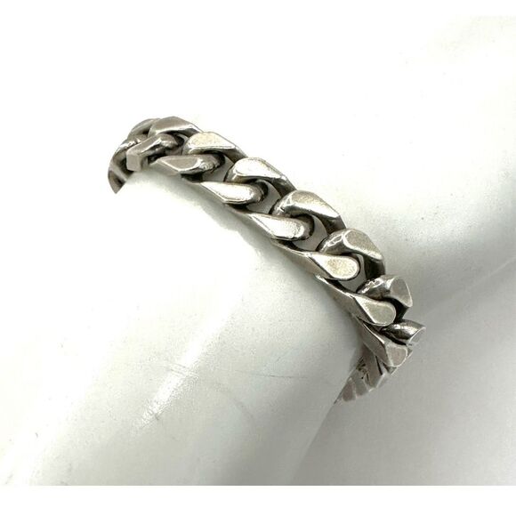 Gucci sterling silver cuban link chain bracelet with interlocking G - Picture 3 of 14